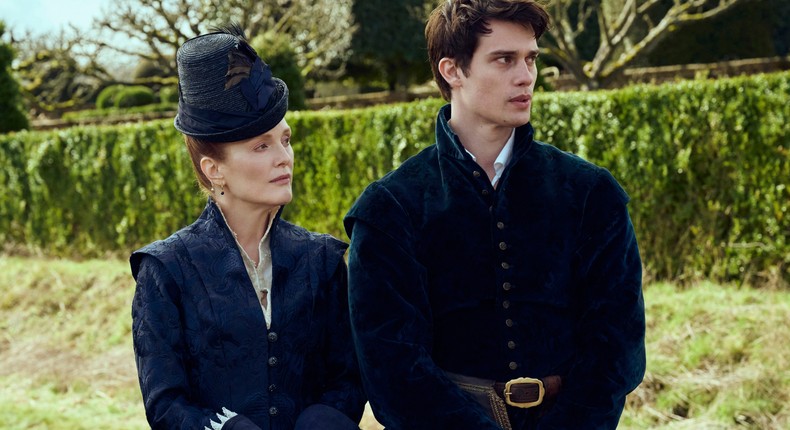 Julianne Moore and Nicholas Galitzine in Mary & George.Starz