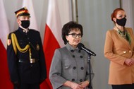 Marszałek Sejmu RP Elżbieta Witek oraz szefowa Kancelarii Sejmu Agnieszka Kaczmarska