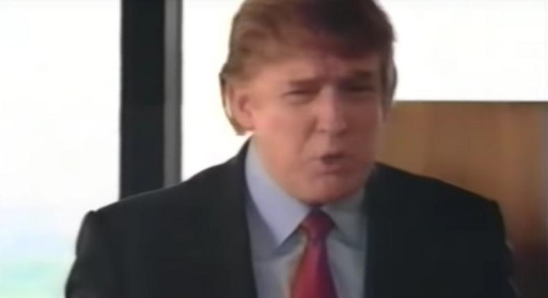 A screenshot from Trump's 2002 McDonald's ad.