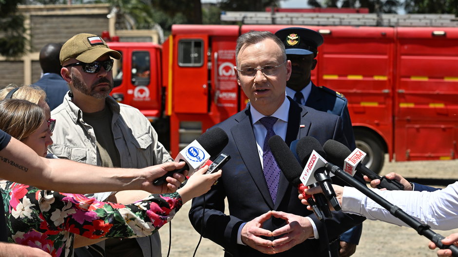 Prezydent Andrzej Duda w centrum szkoleniowym strażaków w Kiambu pod Nairobi