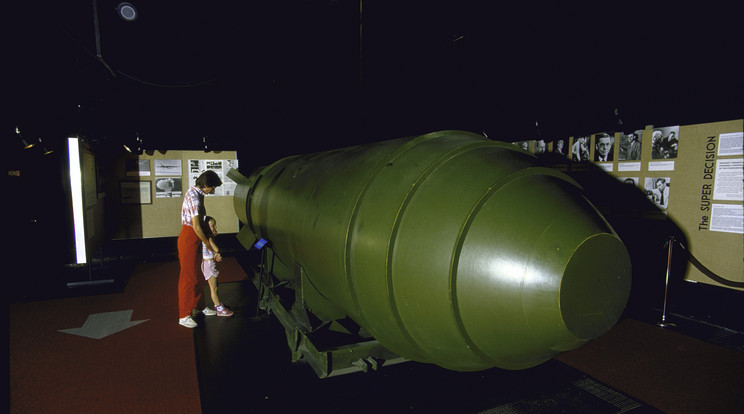 A Mark 17-es hidrogénbomba modellje az Egyesült Államok Kirkland légitámaszpontján található atommúzeumban./Fotó:GettyImages