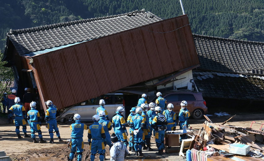 Potężne trzęsienie ziemi w rejonie miasta Kumamoto na południu Japonii