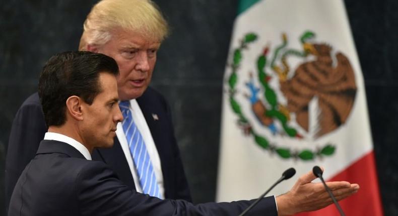 Mexican President Enrique Pena Nieto, pictured with Donald Trump in 2016 when Trump was a presidential candidate