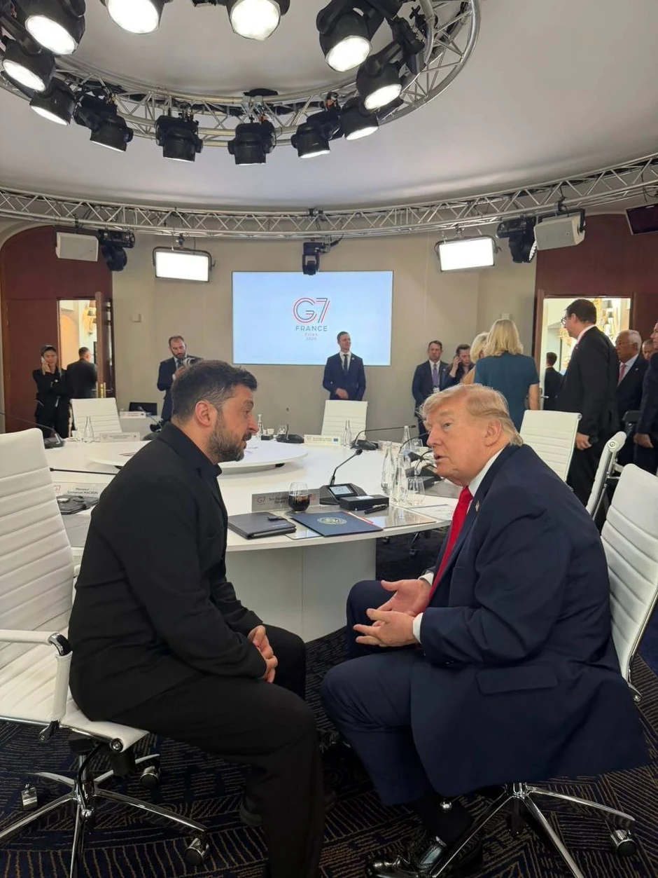 Volodimir Zelenski i Donald Tramp na samitu G7 u Evijanu 16. juna