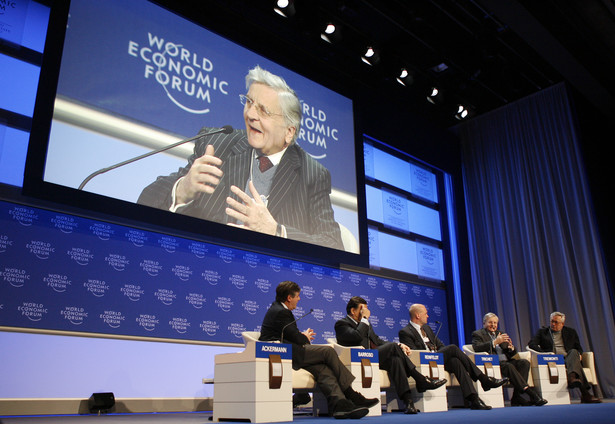 Prezes EBC Jean-Claude Trichet przemawia w Davos