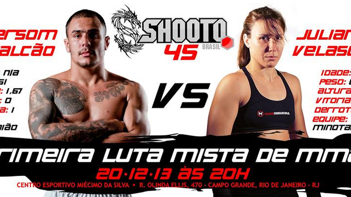 W nocy z piątku na sobotę miało dojść do bezprecedensowego wydarzenia. Podczas gali MMA organizowanej przez organizację Shooto Brasil zapowiadano pierwsze w historii starcie kobiety z mężczyzną. Do walki Juliany Velasquez z Emersonem Falcao ostatecznie nie doszło.