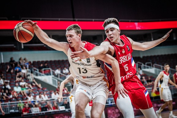 Marko Pecarski na meču sa Nemcima