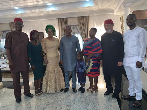 David Wisdom Uchechukwu captured with those who accompanied him to meet Governor Emeka Ihedioha of Imo State [Imo Government House]