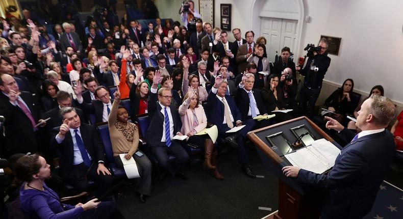 press briefing sean spicer reporters