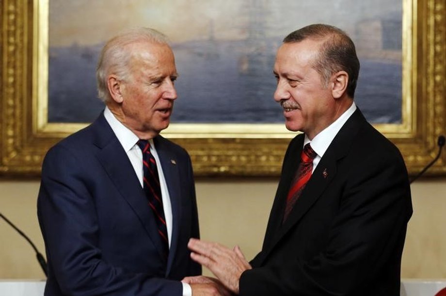 US Vice President Joe Biden meets with Turkey's President Recep Erdogan in Istanbul.