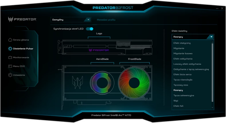 Predator BiFrost – tryby oświetlenia RGB Pulsar