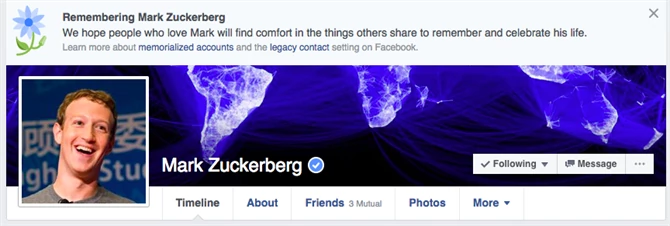 Mark Zuckerberg również został uznany przez Facebooka za zmarłego