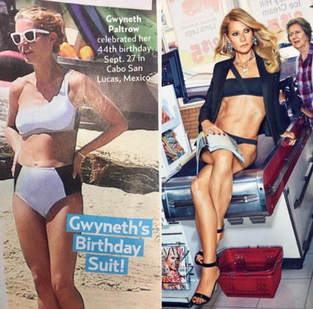 Kockás hasú Gwyneth Paltrow
