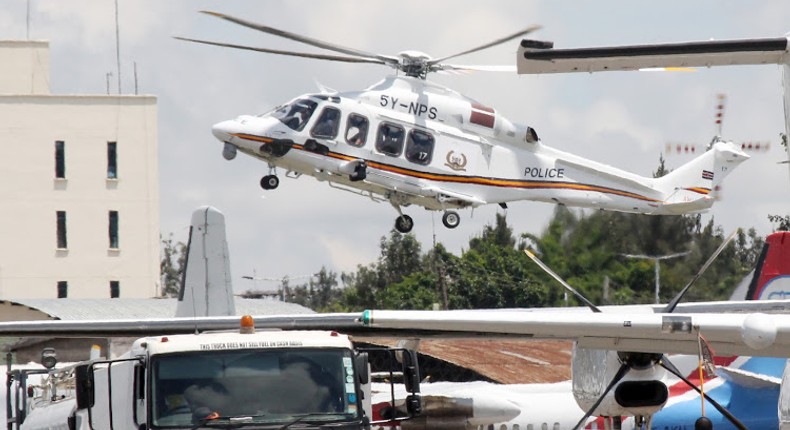 File image of a police chopper at the Wilson Airport