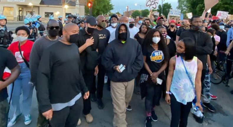 Kanye West joins Geroge Floyd protest; donates $2m to course