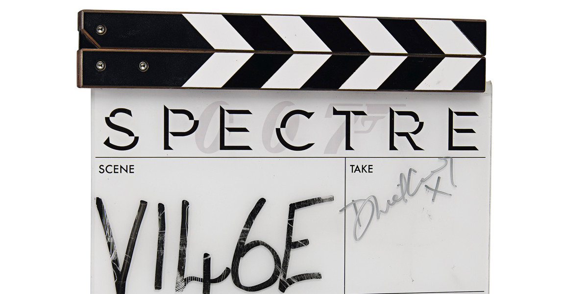This clapper board — used during filming — is signed by Craig himself.