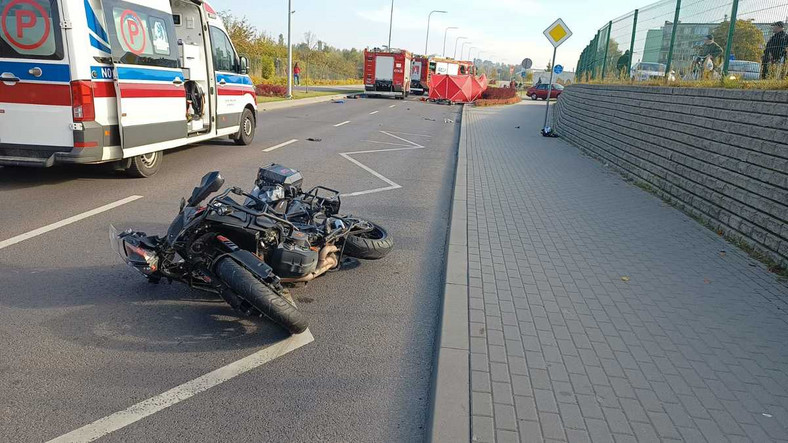 Wypadek śmiertelny z udziałem motocyklisty