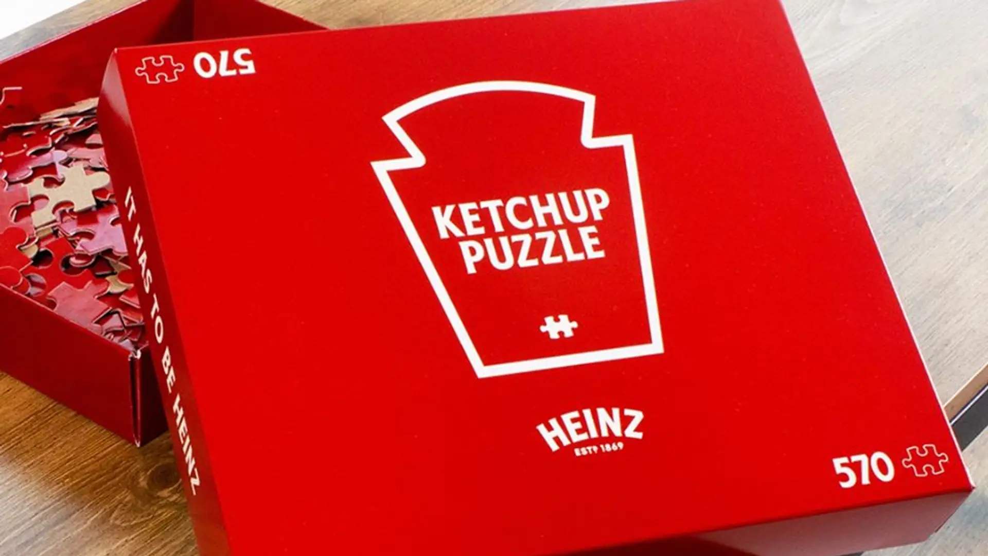 Heinz zrobił puzzle w kolorze ketchupu. W zestawie 570 jednakowych elementów