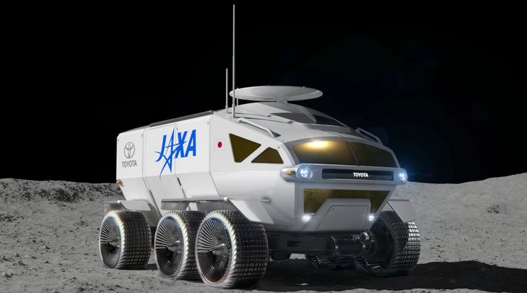 A JAXA és a Toyota által fejlesztett holdi lakóautóban egy hónapig is dolgozhatnak űrruha nélkül a kutatók. / Fotó: Toyota/JAXA