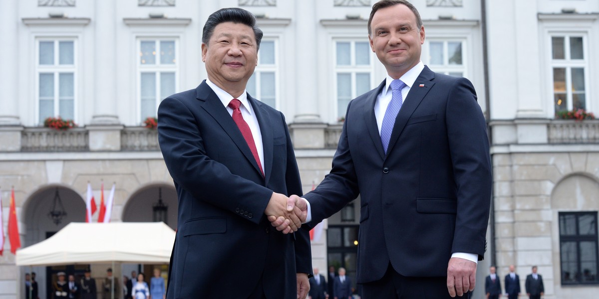 Warszawa, 20.06.2016. Wizyta prezydenta Chin w Polsce. Prezydent Andrzej Duda i przewodniczący Chińskiej Republiki Ludowej Xi Jinping