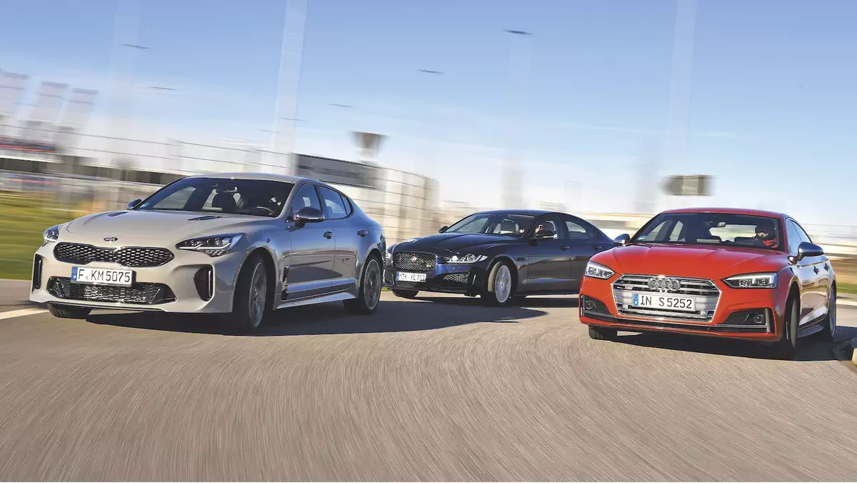 Kia Stinger GT kontra Audi S5 Sportback i Jaguar XE S