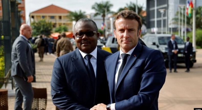 Umaro Sissoco Embalo, le président de la Guinée Bissau et Emmanuel Macron, le président de la France/AFP - LUDOVIC MARIN