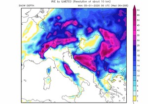 Mapa snega za 5. januar