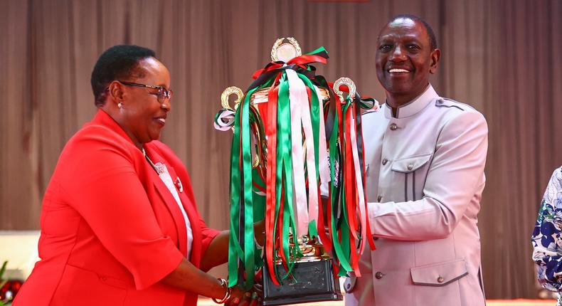 President William Ruto at the National Drama and Film Festival Winners’ State Concert held at Sagana State Lodge, Nyeri County on April 19, 2024