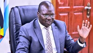 CS Simon Chelgui during a meeting at Treasury on March 11, 2024