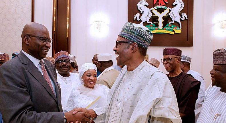 President Muhammadu Buhari with Secretary to Government of the Federation Mr Boss Mustapha 