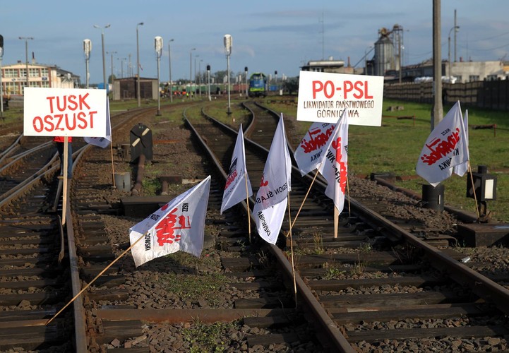 Górniczy protest w Braniewie