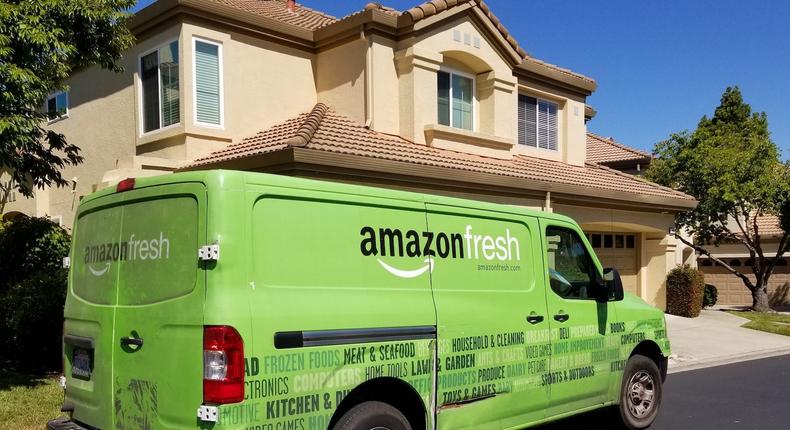 Amazon Prime members can now get unlimited grocery deliveries for $9.99 per month, joining Walmart and Target in the same-day service battle.Smith Collection/Gado/Getty Images