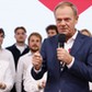 Donald Tusk podczas wieczoru wyborczego w sztabie Koalicji Obywatelskiej