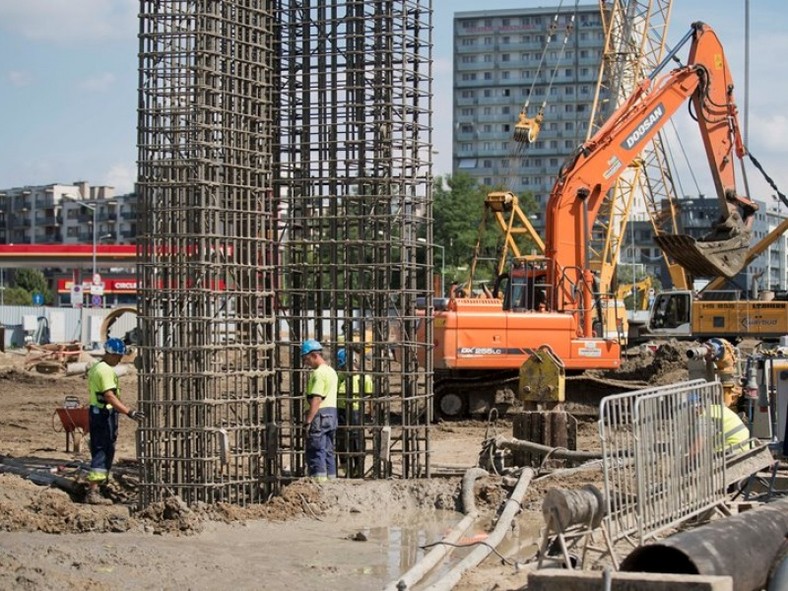 Budowa ścian szczelinowych na stacji Kondratowicza