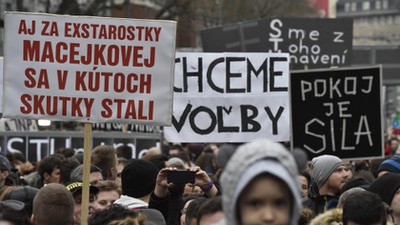 Bratislava demonstration for independent investigation of murder of Slovak journalist Jan Kuciak