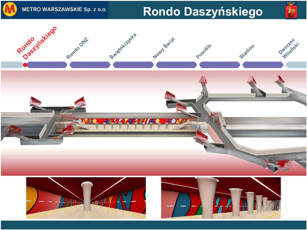 Metro warszawskie - przekrój stacji Rondo Daszyńskiego (fot. materiały prasowe Urzędu Miasta Stołecznego Warszawy)