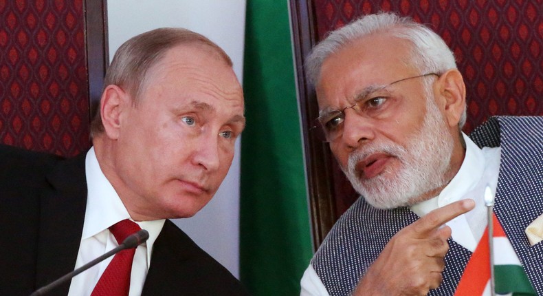 Russian President Vladimir Putin and Indian Prime Minister Narendra Modi.Mikhail Svetlov/Getty Images