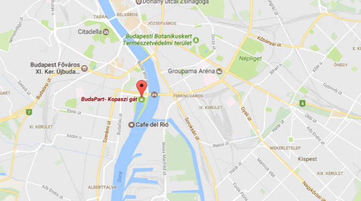 Holttestet találtak Budapesten /Fotó: Google Maps