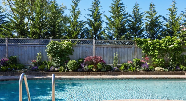 Backyard pool and garden (file photo).Tetra images/Getty Images