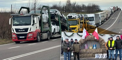 Sznur tirów do granicy. Oto co zbudowali teraz na blokadzie rolnicy