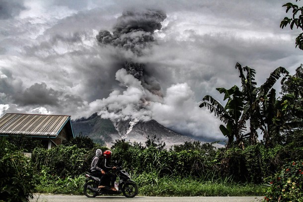 Sinabung Volcano Eruption Indonesia