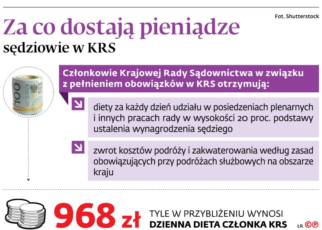 Za co dostają pieniądze sędziowie w KRS