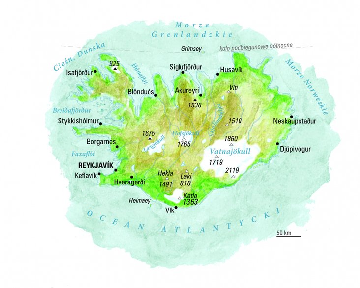 Wulkan Viti znajduje się w północnej części Islandii. Mapa: National Geographic/Joanna Kopka