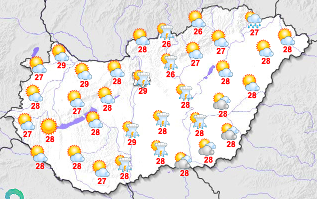 A délutáni hőmérséklet néhol megközelítheti a 30 Celsius-fokot is /Fotó: Országos Meteorológiai Szolgálat 