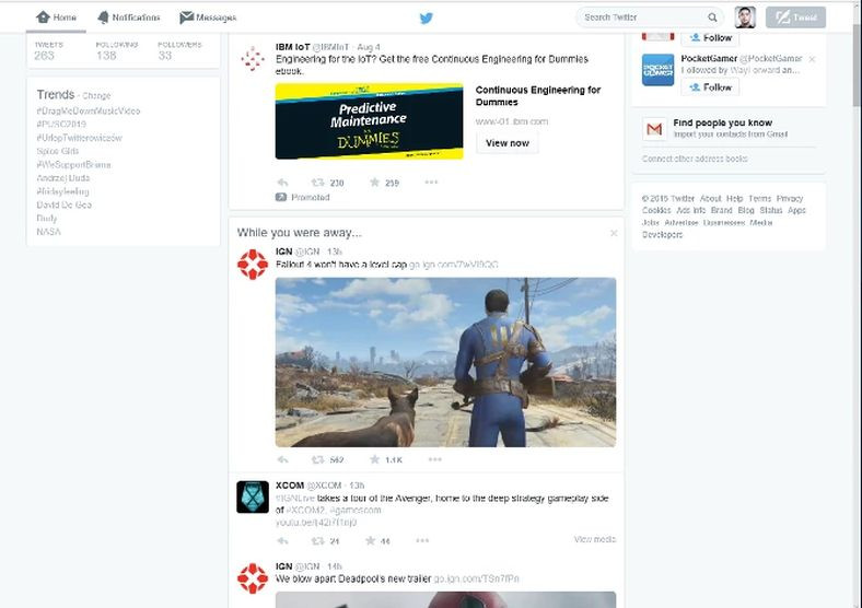 Znane strony dawniej i dziś - Twitter w 2015 roku