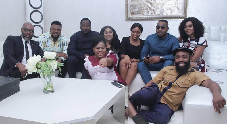 A cross section of actors on the set of Rita Daniels' film, 'The Enemy I know' [Instagram/Rita Daniels]