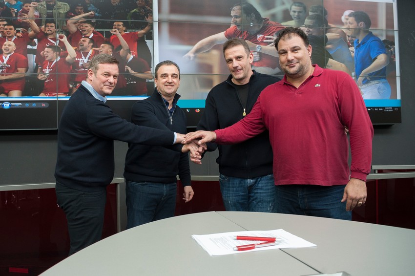 Igor Milojević, Saša Vlaisavljević, Viktor Jelenić i Dejan Savić u redakciji "Blica"