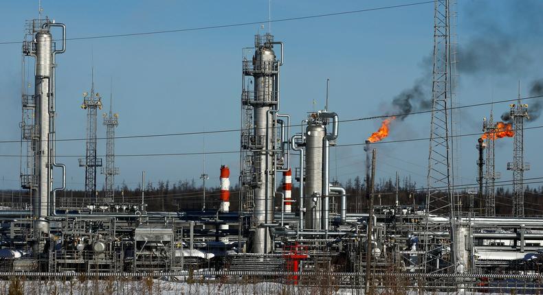 A natural and associated petroleum gas processing plant in the Yarakta Oil Field in Irkutsk Region, Russia March 11, 2019.