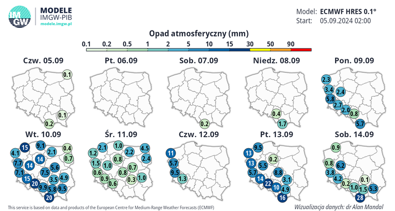 Po weekendzie jest szansa na więcej deszczu, choć nie wszędzie popada równie mocno