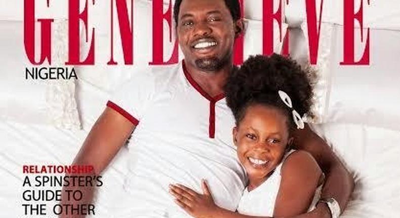 Ayo Makun and his daughter cover father's day edition of Genevieve Magazine